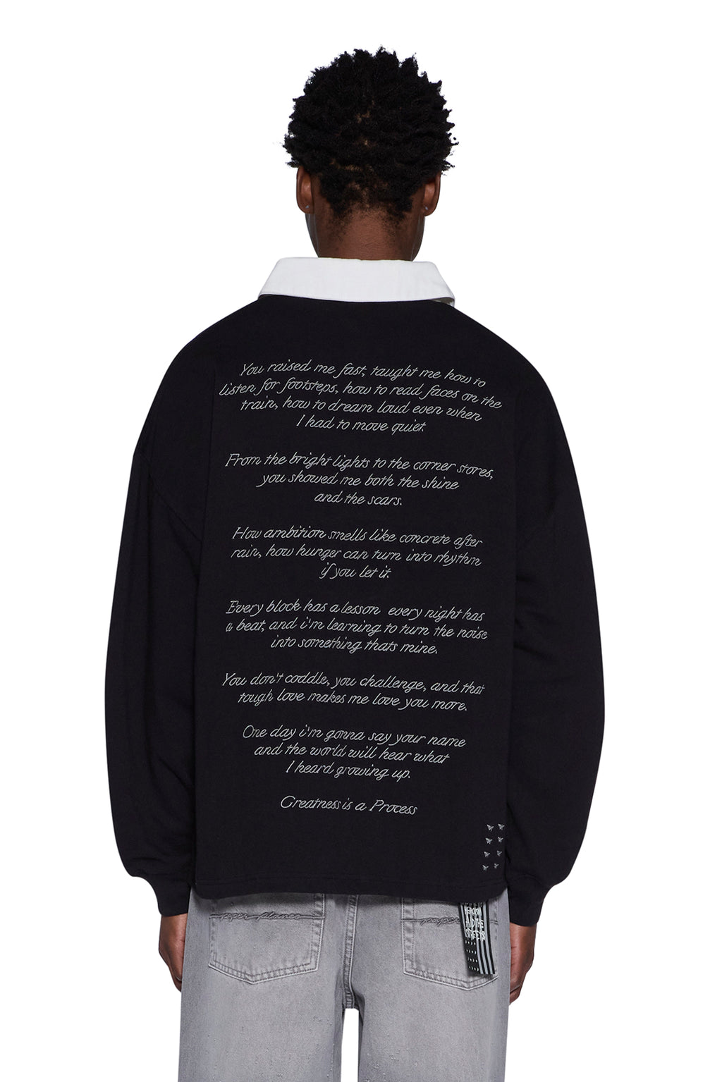 Mens Rugby Ls Top Black Fashion Tops - Black