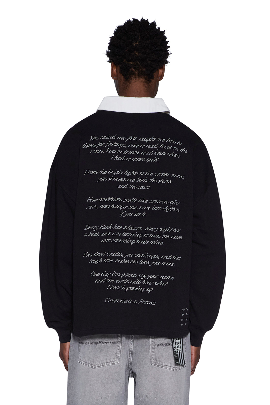 Mens Rugby Ls Top Black Fashion Tops - Black