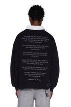 Mens Rugby Ls Top Black Fashion Tops - Black
