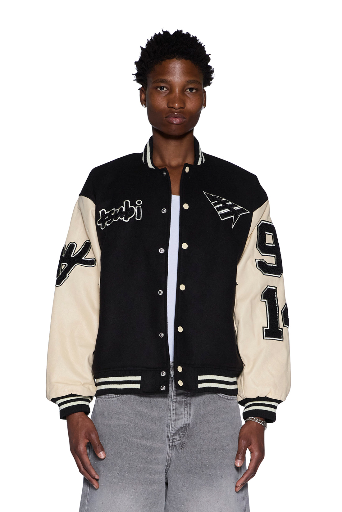 Mens Ksubi X Planes Varsity Jacket Black Jackets - Black