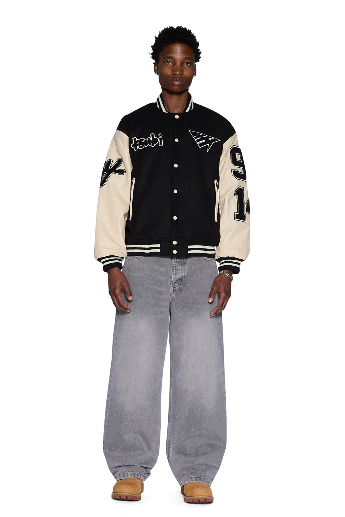 Mens Ksubi X Planes Varsity Jacket Black Jackets - Black