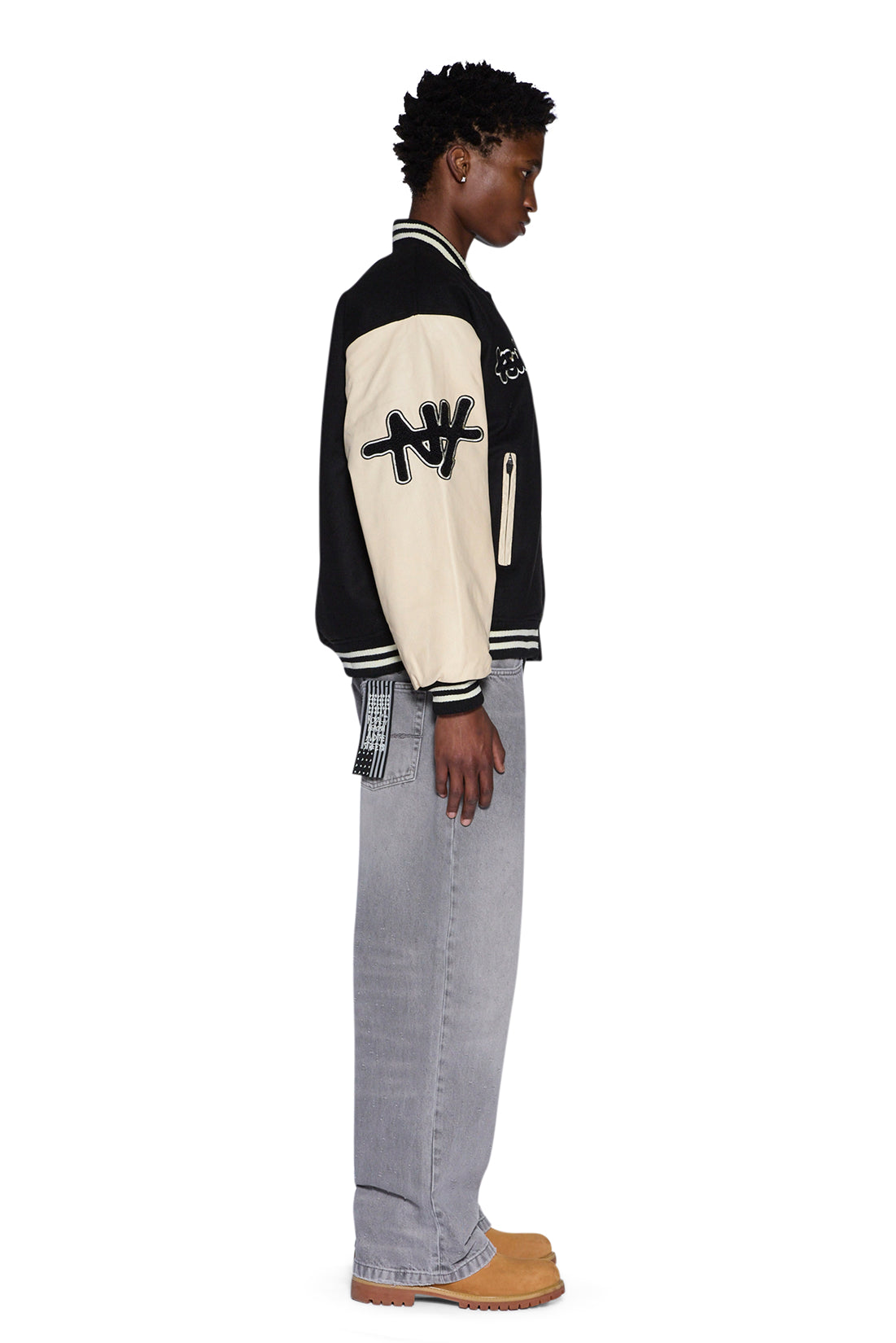 Mens Ksubi X Planes Varsity Jacket Black Jackets - Black