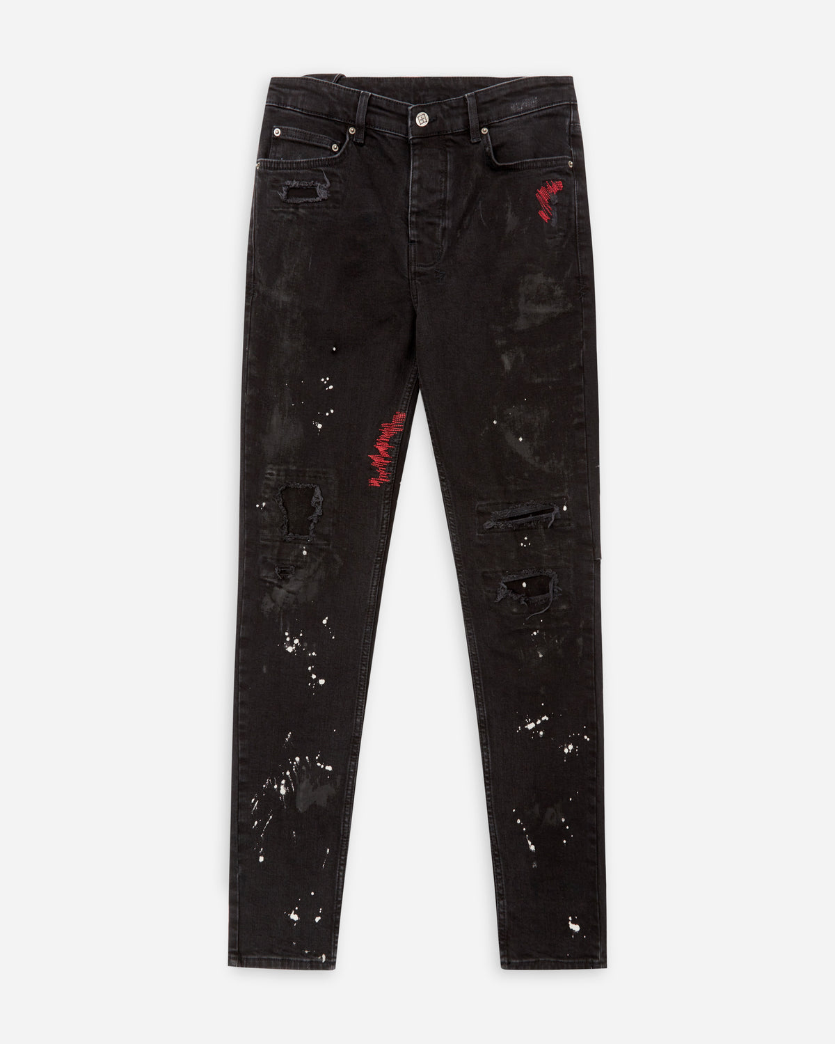 Mens Chitch Asap Tyy Boneyard Slim Denim Jeans - Black