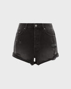 WOMENS ROLLIN OUT SHORT TRASHED BLACK WALKSHORTS