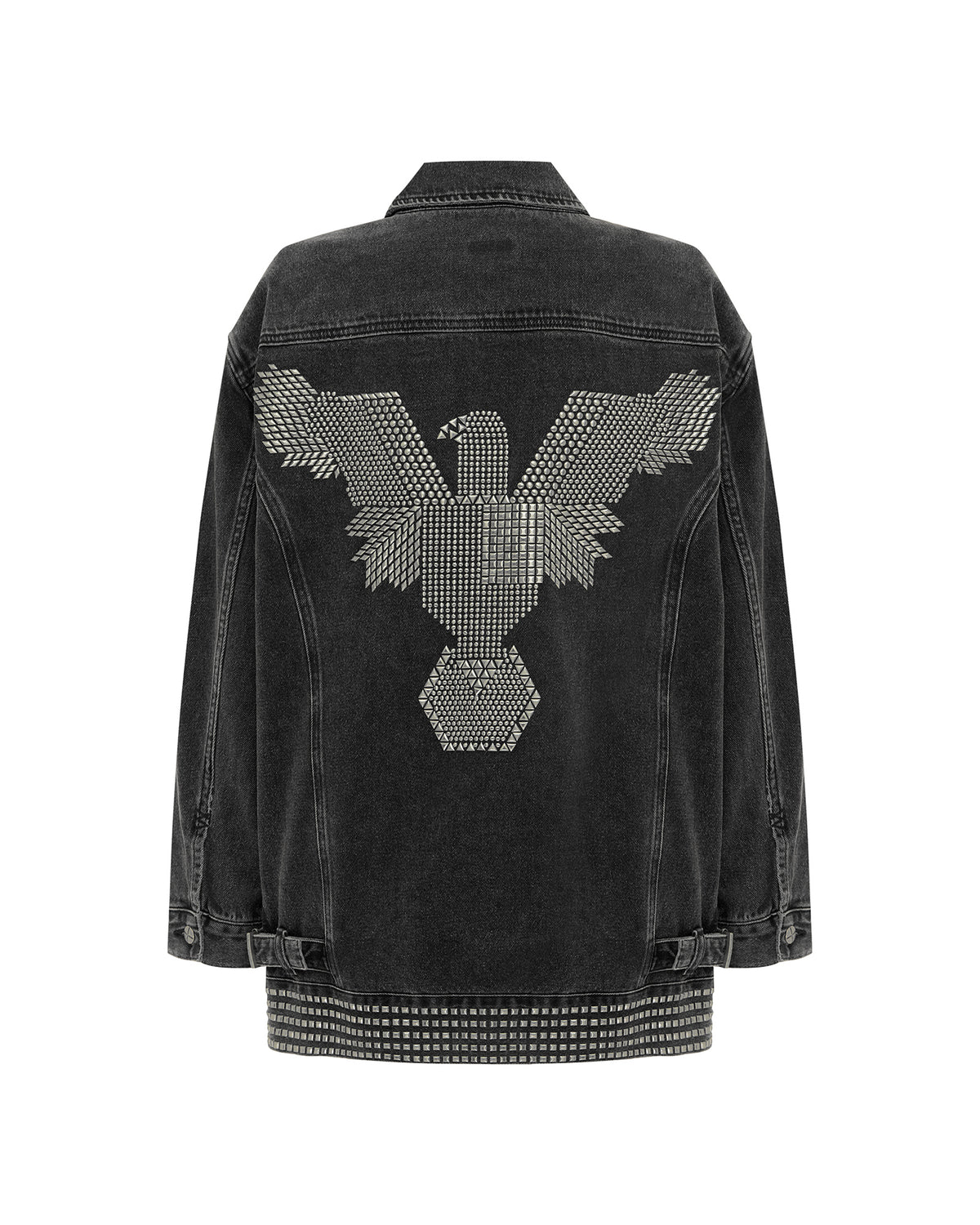 Womens Altar Trucker Jacket Phoenix Oversized Jackets - Black