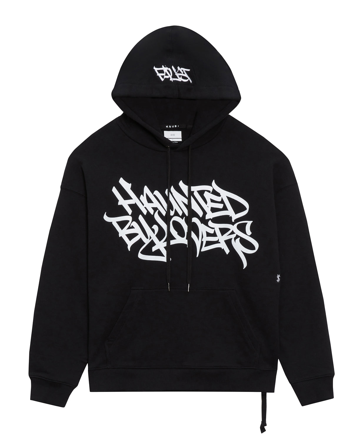 Mens Faust Biggie Hoodie Jet Black Oversized Fleece - Black