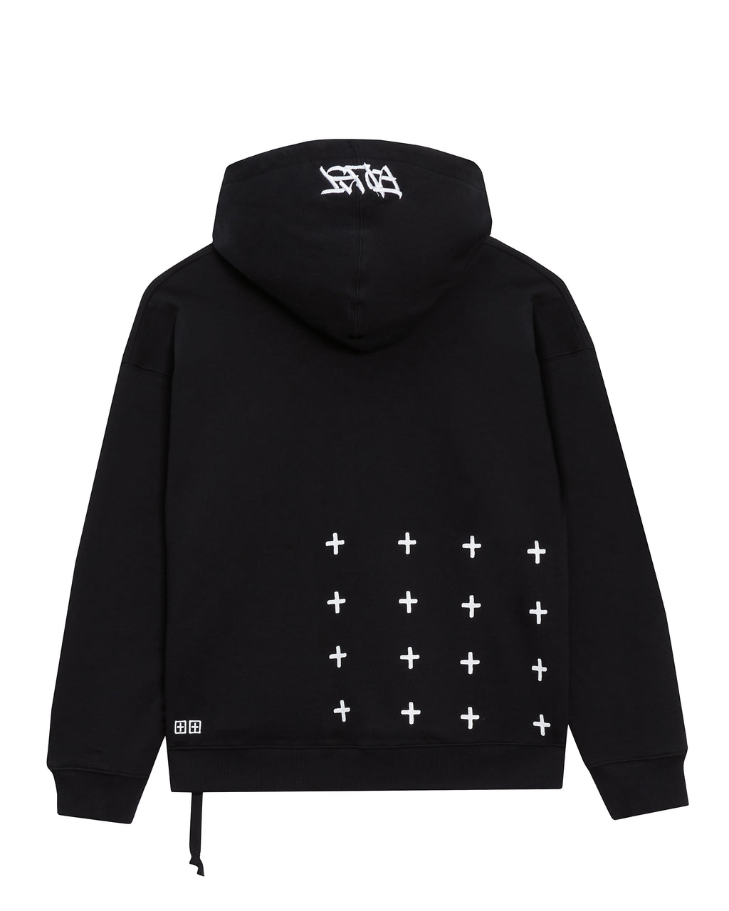 Mens Faust Biggie Hoodie Jet Black Oversized Fleece - Black