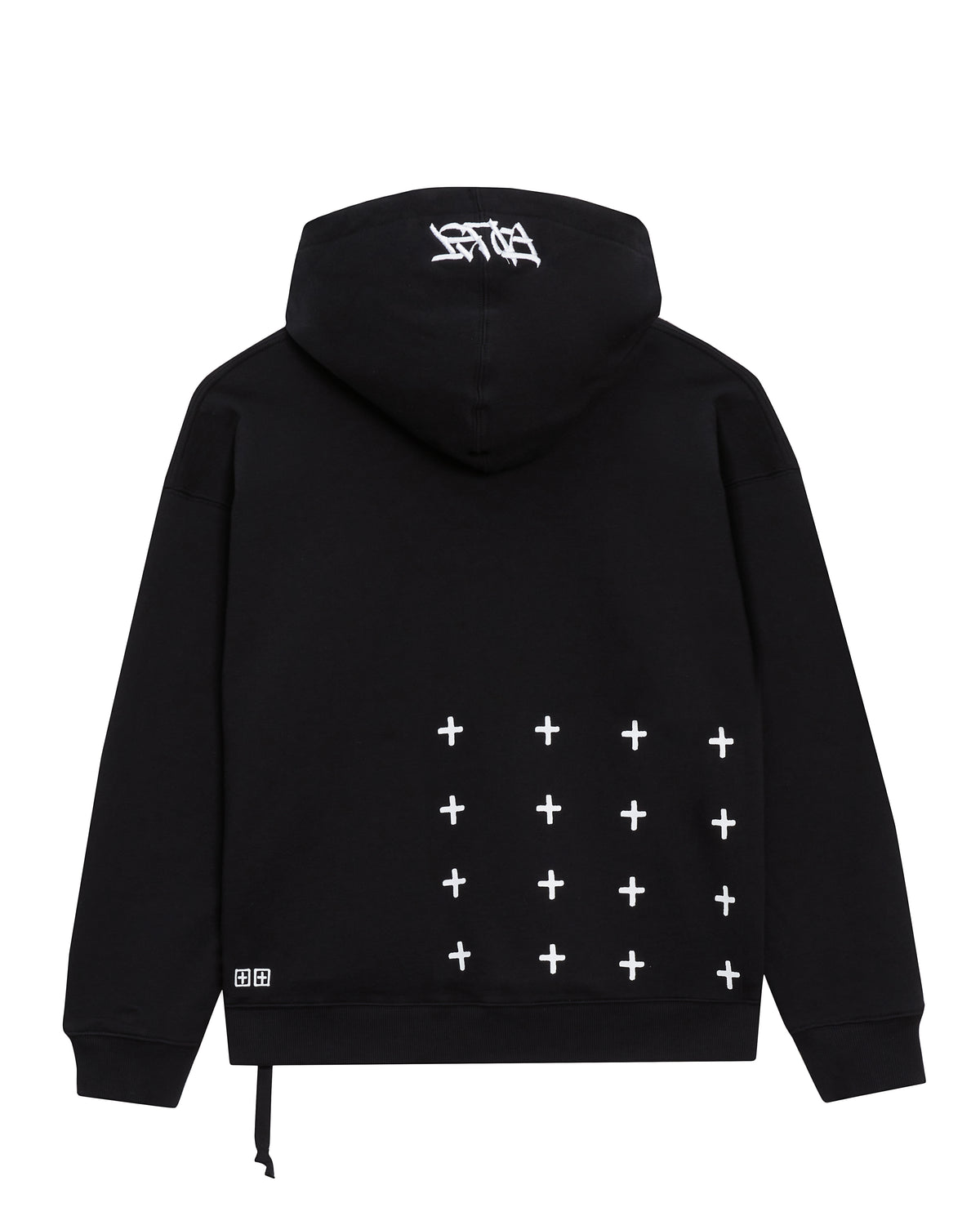 Mens Faust Biggie Hoodie Jet Black Oversized Fleece - Black