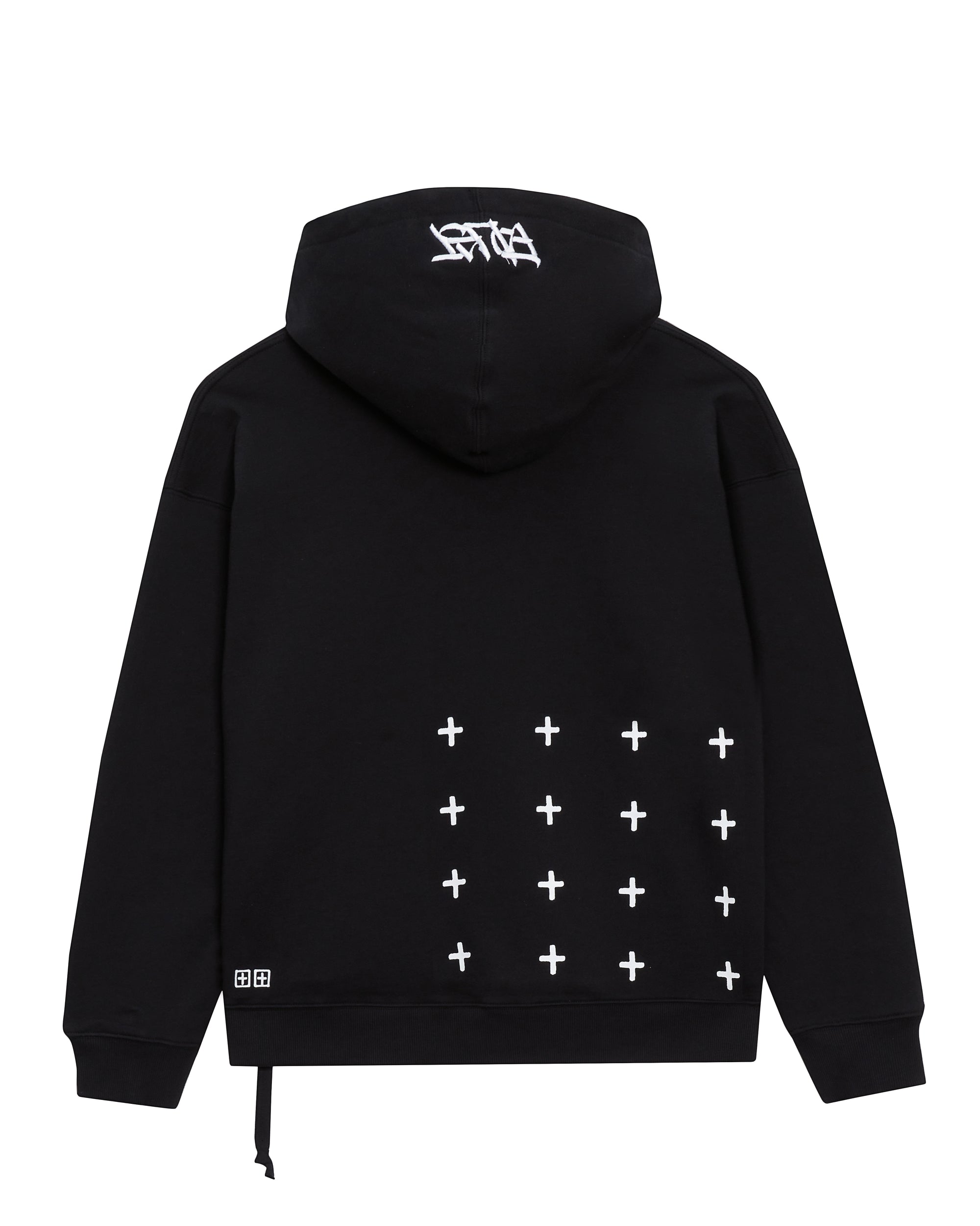 Mens Faust Biggie Hoodie Jet Black Fleece | Ksubi ++