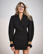 Womens Dare Blazer Dress Black Fitted Dresses - Black