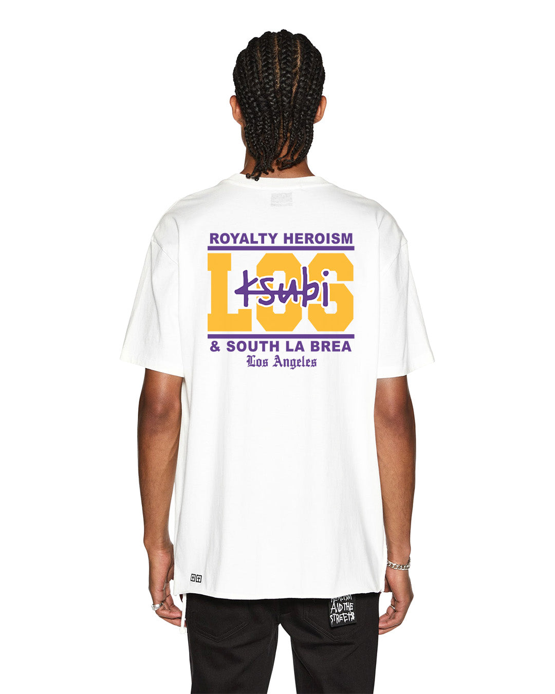 MENS LA AND THE STREETS SS BIGGIE TEE WHITE TEES