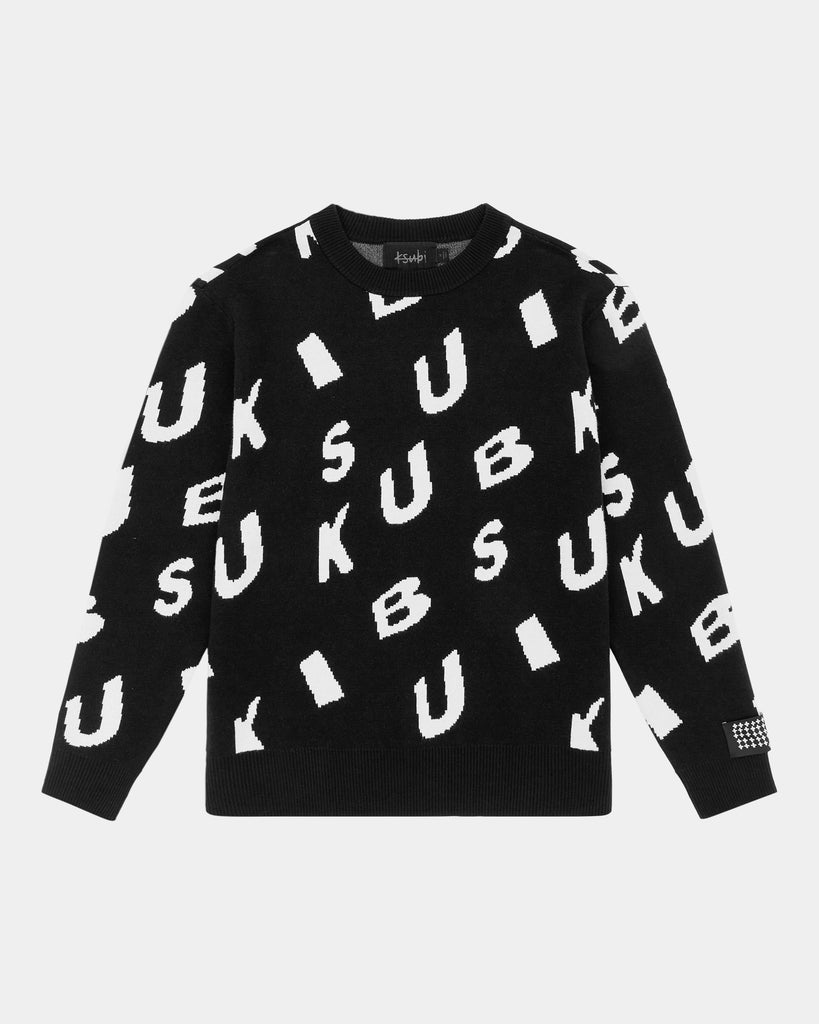 Buy Letters Knit Crew Black | Knit Crewneck Sweater | Ksubi | Ksubi ++