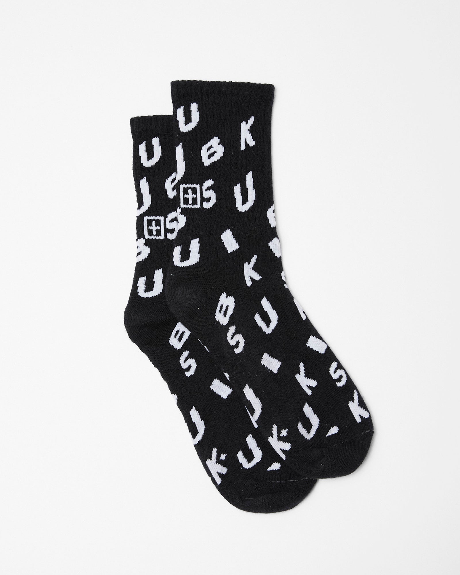 Purchase The Letters Ksocks Black/white | Breathable Cotton Socks ...