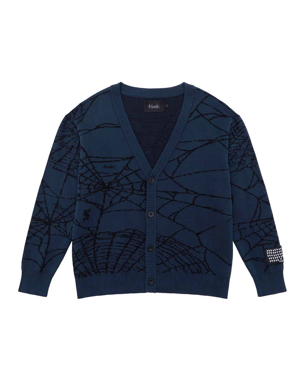 Mens Lies Knit Cardigan Gasoline Regular Knitwear - Blue