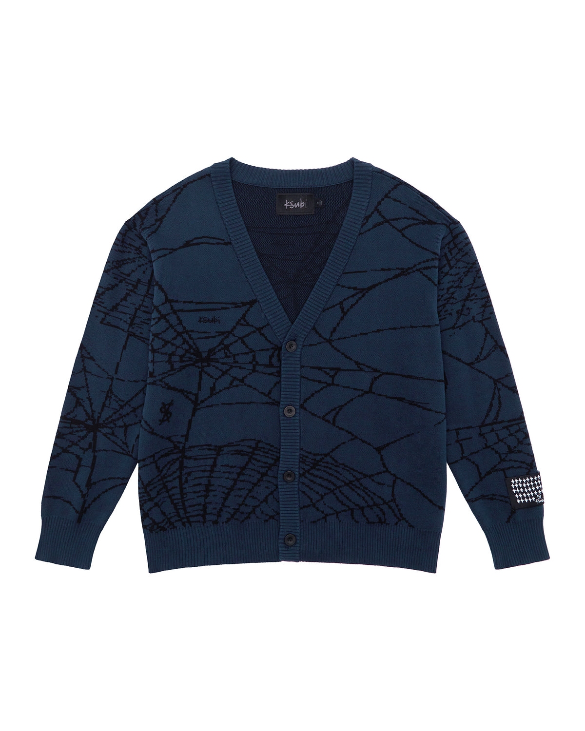 Mens Lies Knit Cardigan Gasoline Regular Knitwear - Blue
