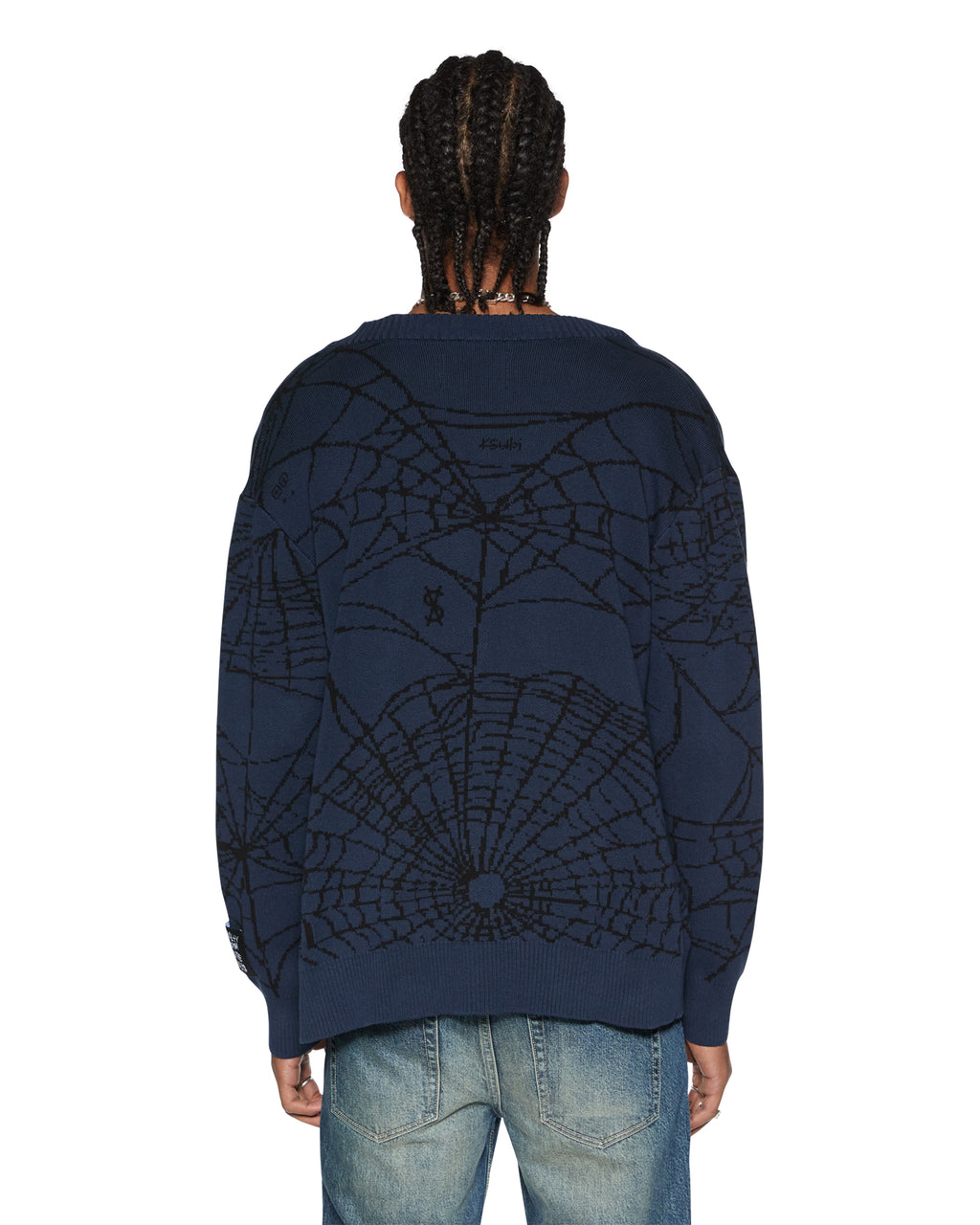 Mens Lies Knit Cardigan Gasoline Regular Knitwear - Blue