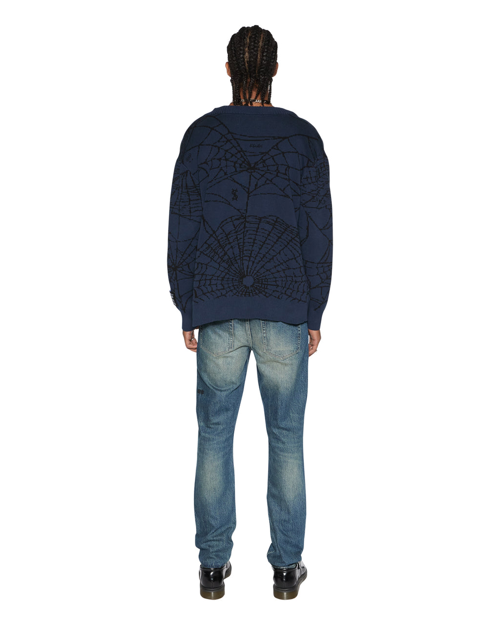 Mens Lies Knit Cardigan Gasoline Regular Knitwear - Blue