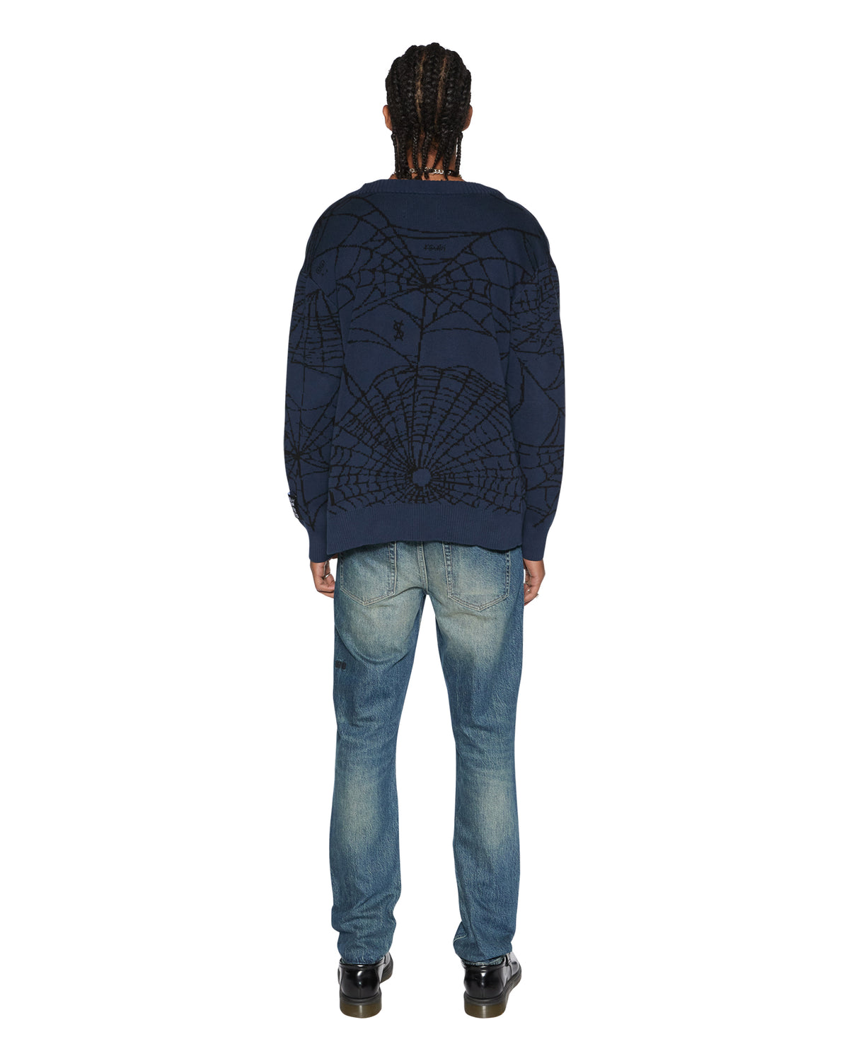 Mens Lies Knit Cardigan Gasoline Regular Knitwear - Blue