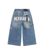 Kids Lil Carpenter Jean Painter Blue Denim Jeans - Denim