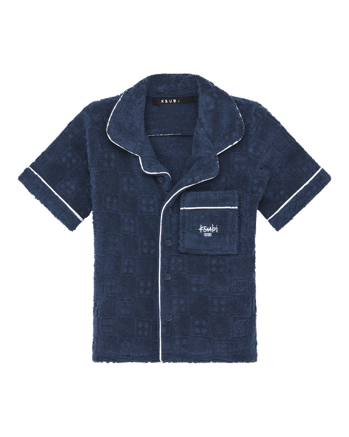 KIDS LIL LOUNGE SS RESORT SHIRT NAVY SHIRTS