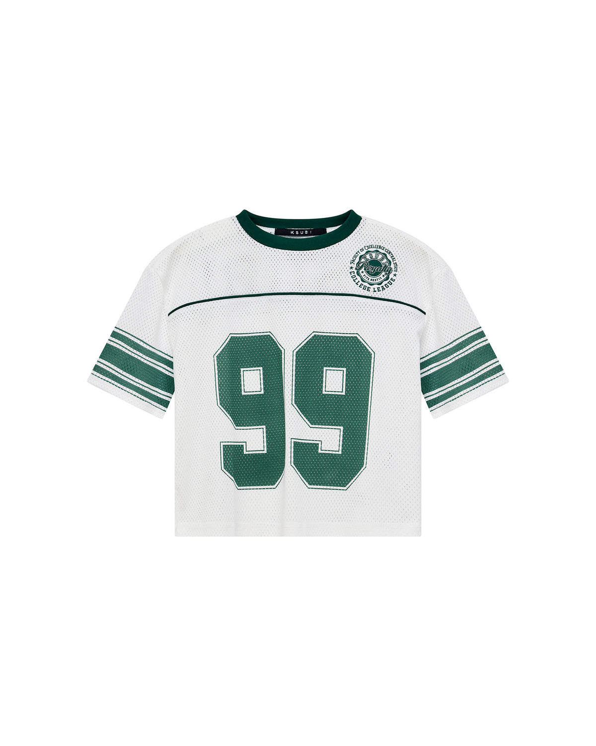 Kids Lil Rookie Ss Jersey White Green Fashion Tops - White