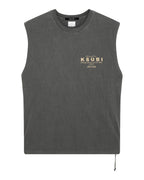 Mens Lock Cut Off Tee Charcoal Regular Tees - Grey