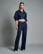 Womens Kommand Jacket Legacy Cropped Jackets - Denim