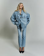 Womens Ksuper Oversized Jacket Babes Blue Oversized Jackets - Denim