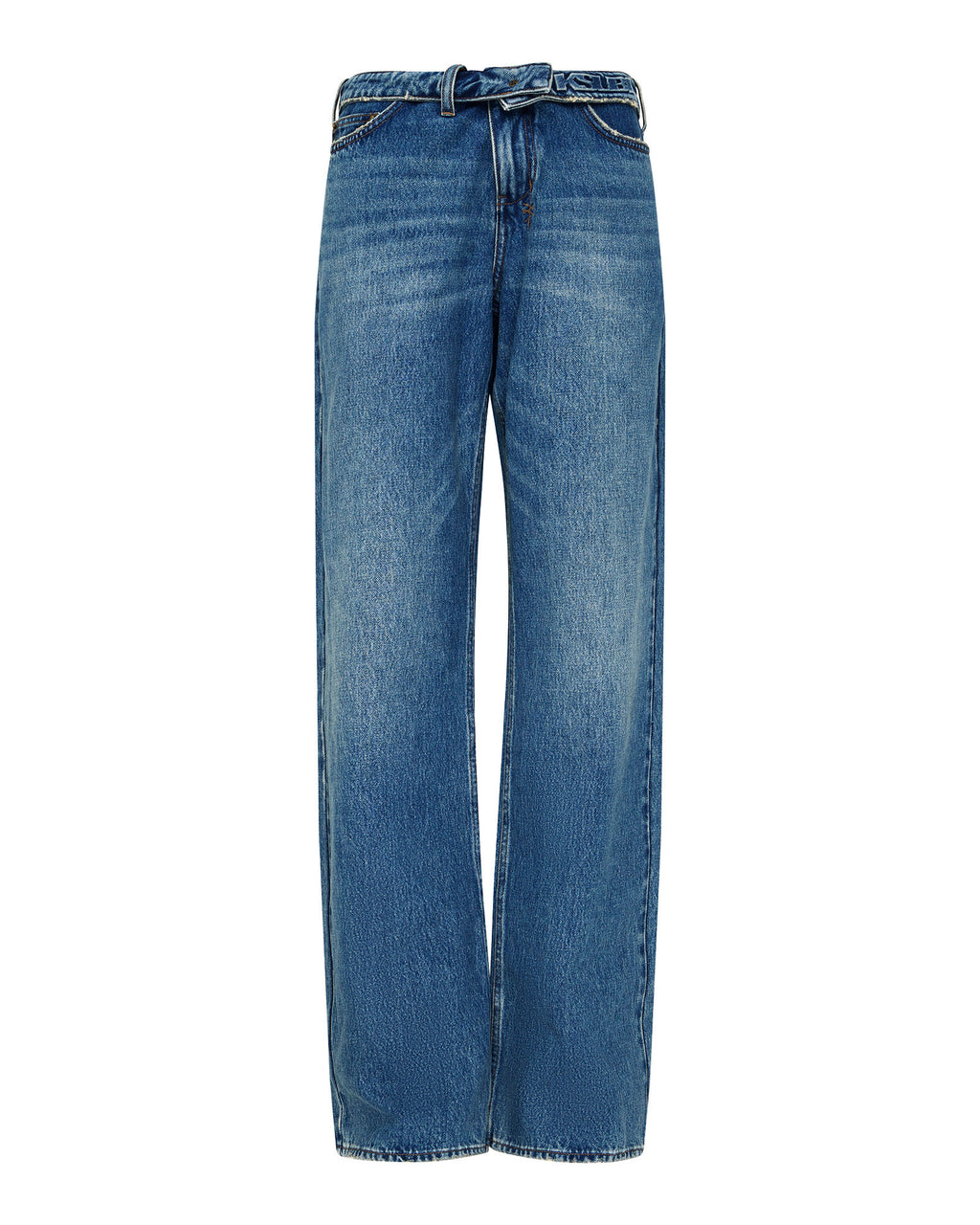 WOMENS LOW RIDER FLIP AGED DENIM JEANS