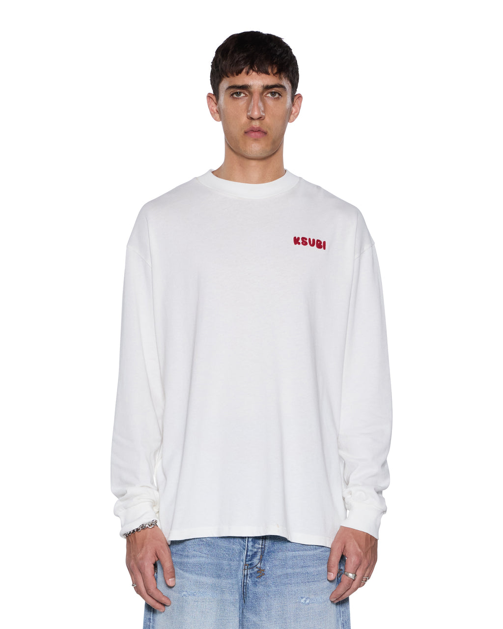 MENS MEKANIK EKCESS LS TEE WHITE/RED TEES