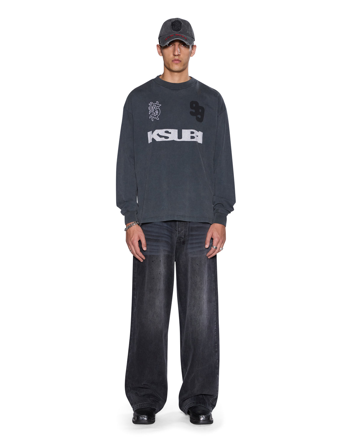 MENS RUGGED EKCESS LS TEE BLASTED BLACK TEES