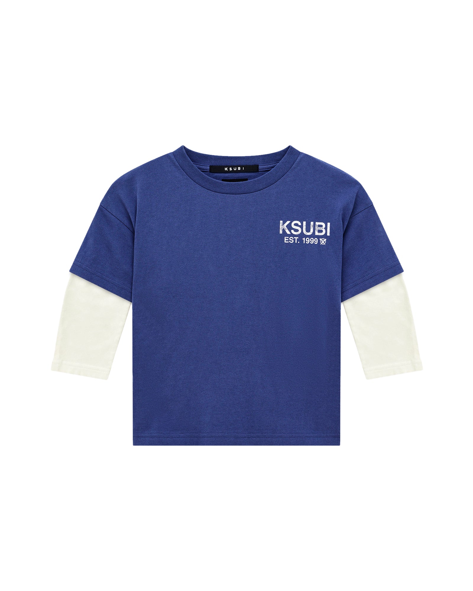 Kids Lil Layered Ls Tee Navy White Tees | Ksubi ++