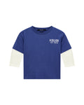LIL LAYERED LS TEE NAVY WHITE