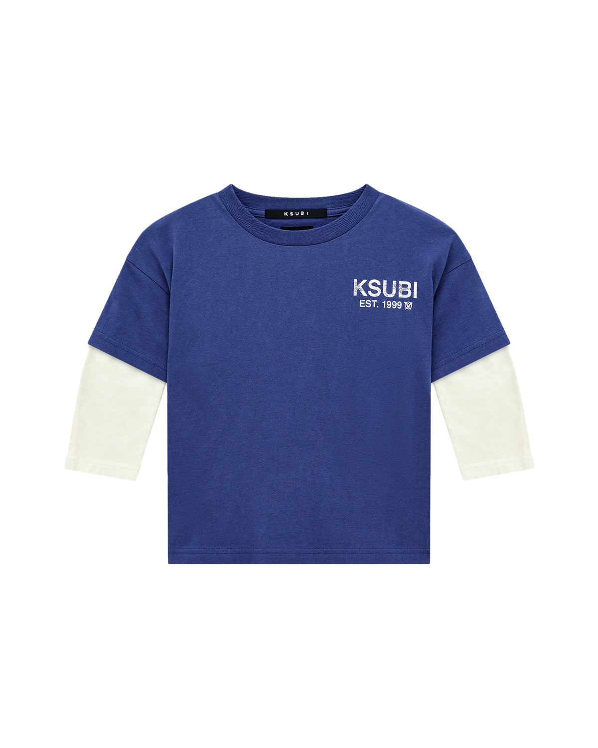 Kids Lil Layered Ls Tee Navy White Tees - Navy