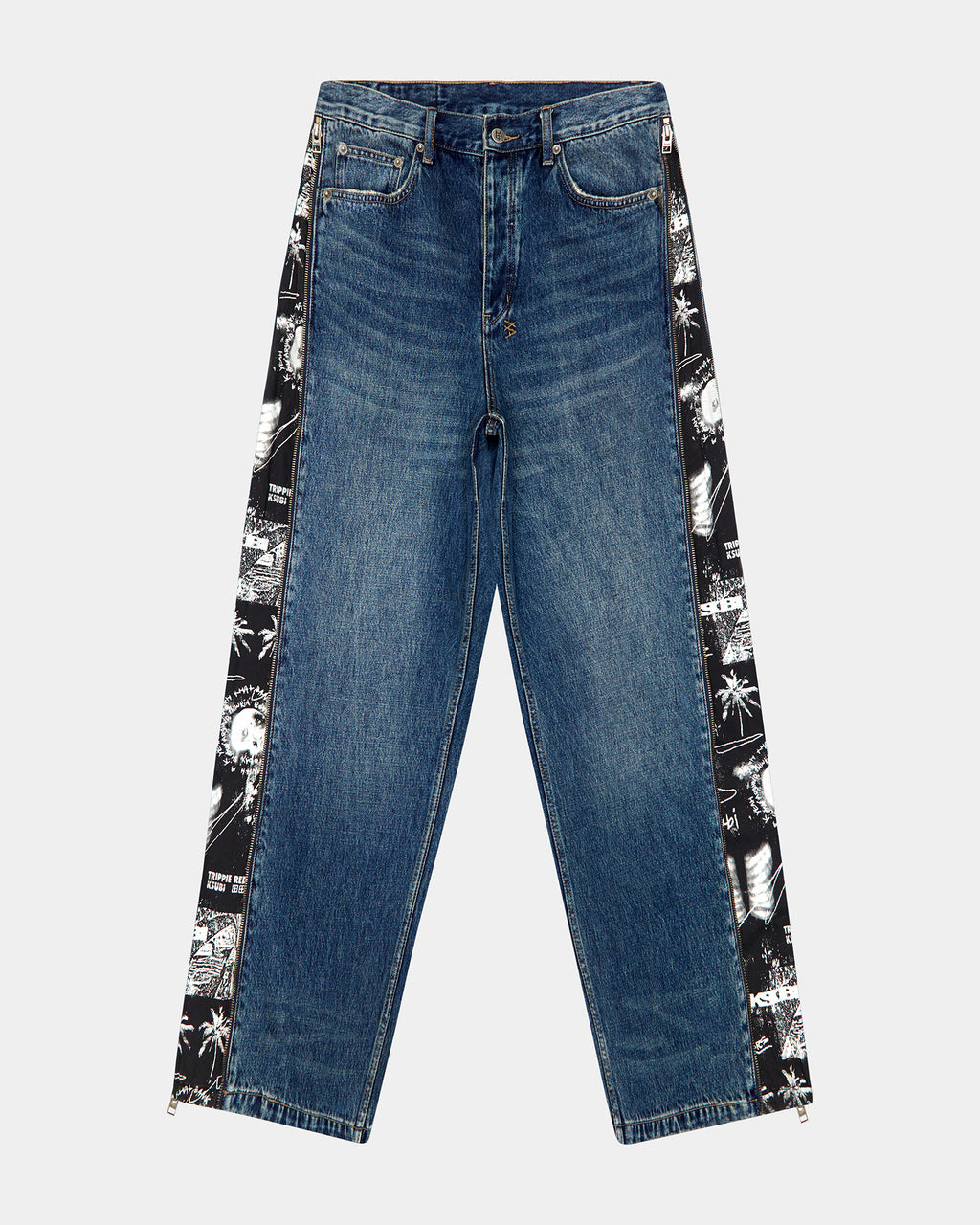 Mens Maxx Zip Trip Baggy Denim Jeans - Denim