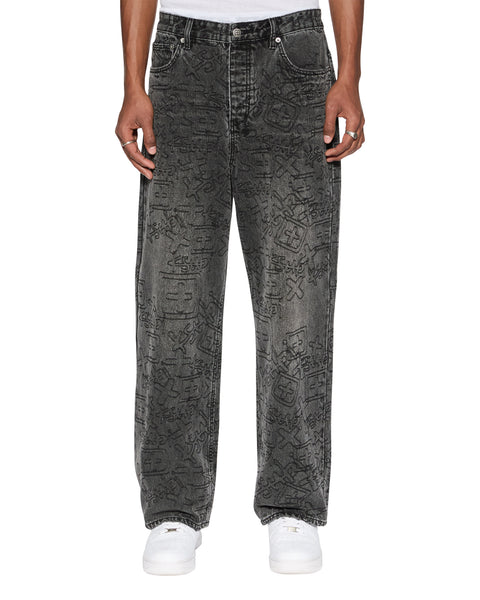 Mens Maxx Stencil Stitch Baggy Denim Jeans | Ksubi ++