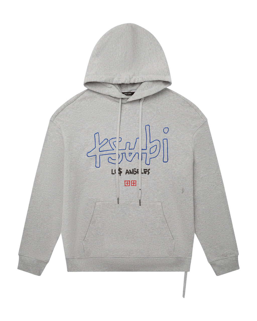 MENS LA 4X4 BIGGIE HOODIE GREY MARLE FLEECE