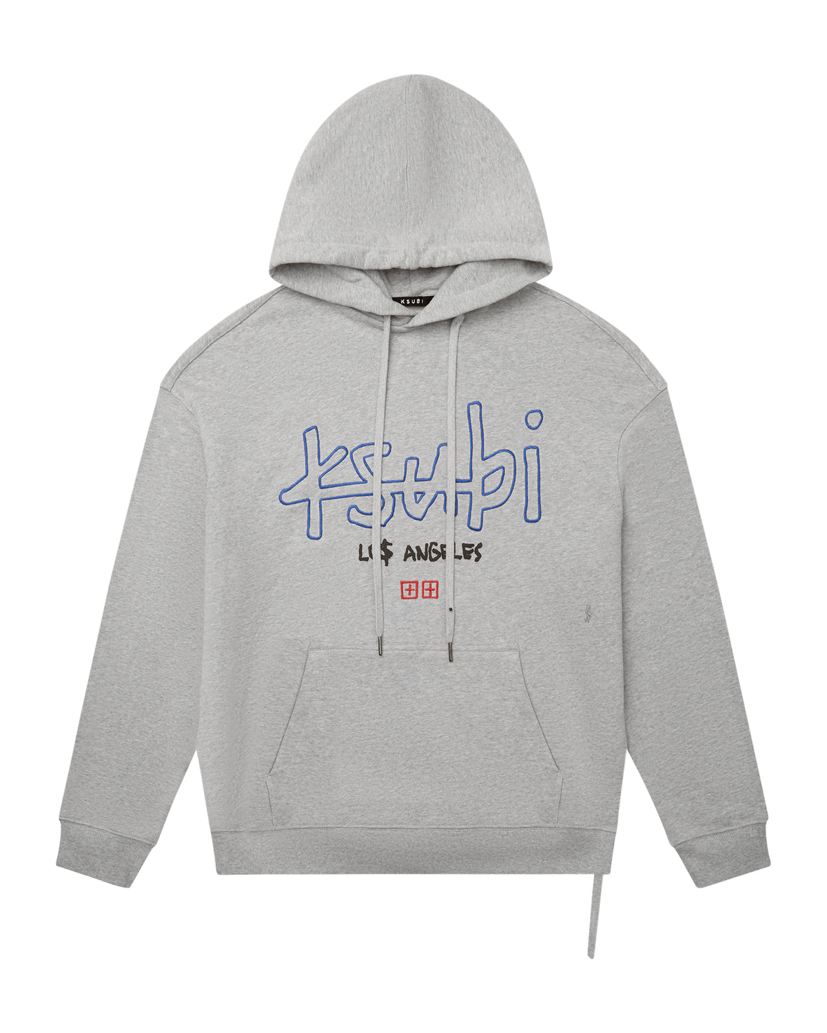MENS LA 4X4 BIGGIE HOODIE GREY MARLE FLEECE
