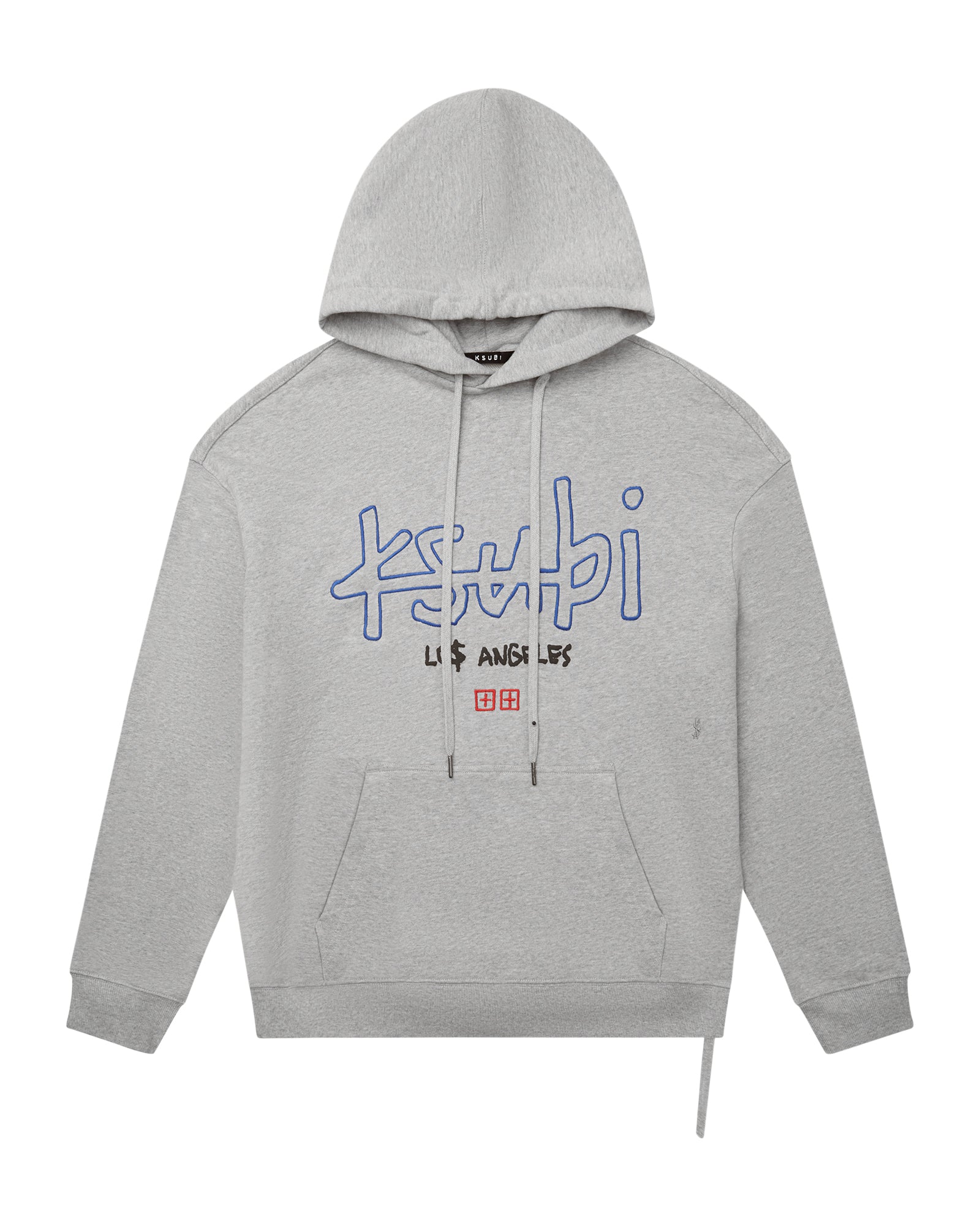 MENS LA 4X4 BIGGIE HOODIE GREY MARLE FLEECE