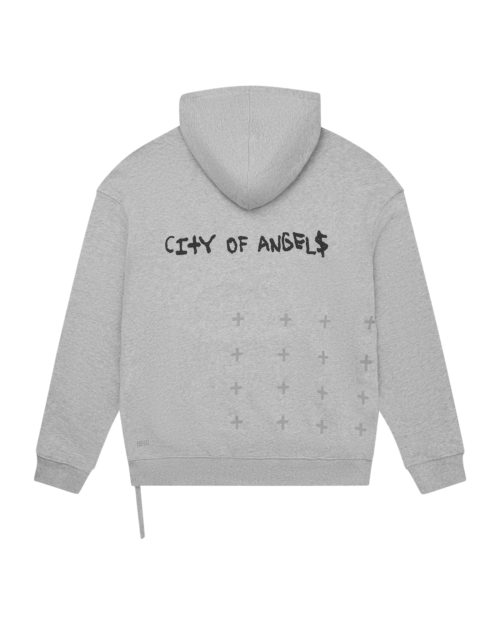 MENS LA 4X4 BIGGIE HOODIE GREY MARLE FLEECE