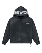 MENS ACE EKCESS ZIP THRU HOODIE BLACK FADE FLEECE