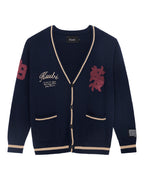 Mens Playoff Cardigan Navy Boxy Knitwear - Navy