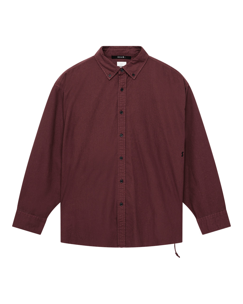Mens Anti Ls Shirt Ox Regular Shirts - Burgundy