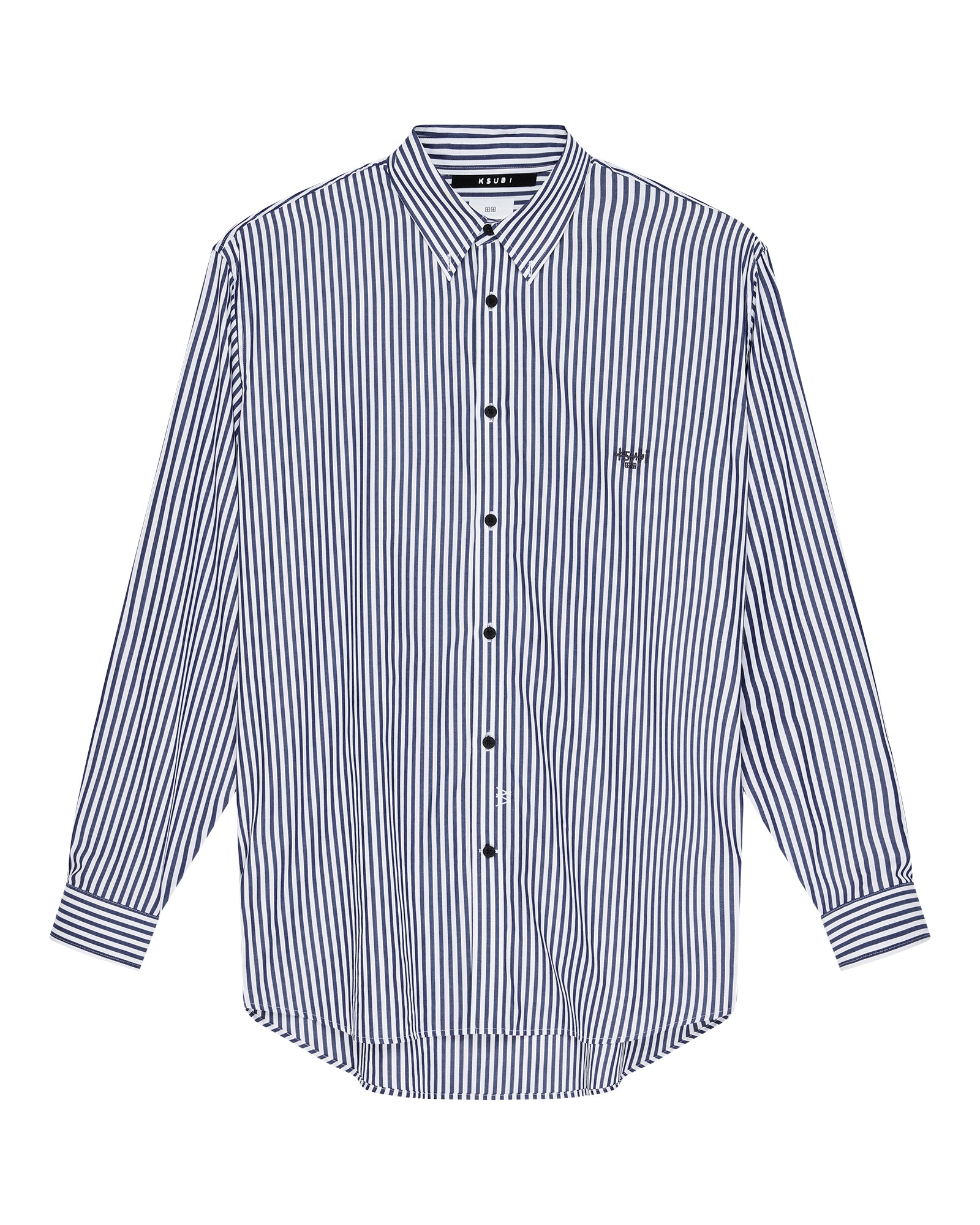 MENS  KSIGNATURE LS SHIRT WHITE STRIPE REGULAR SHIRTS