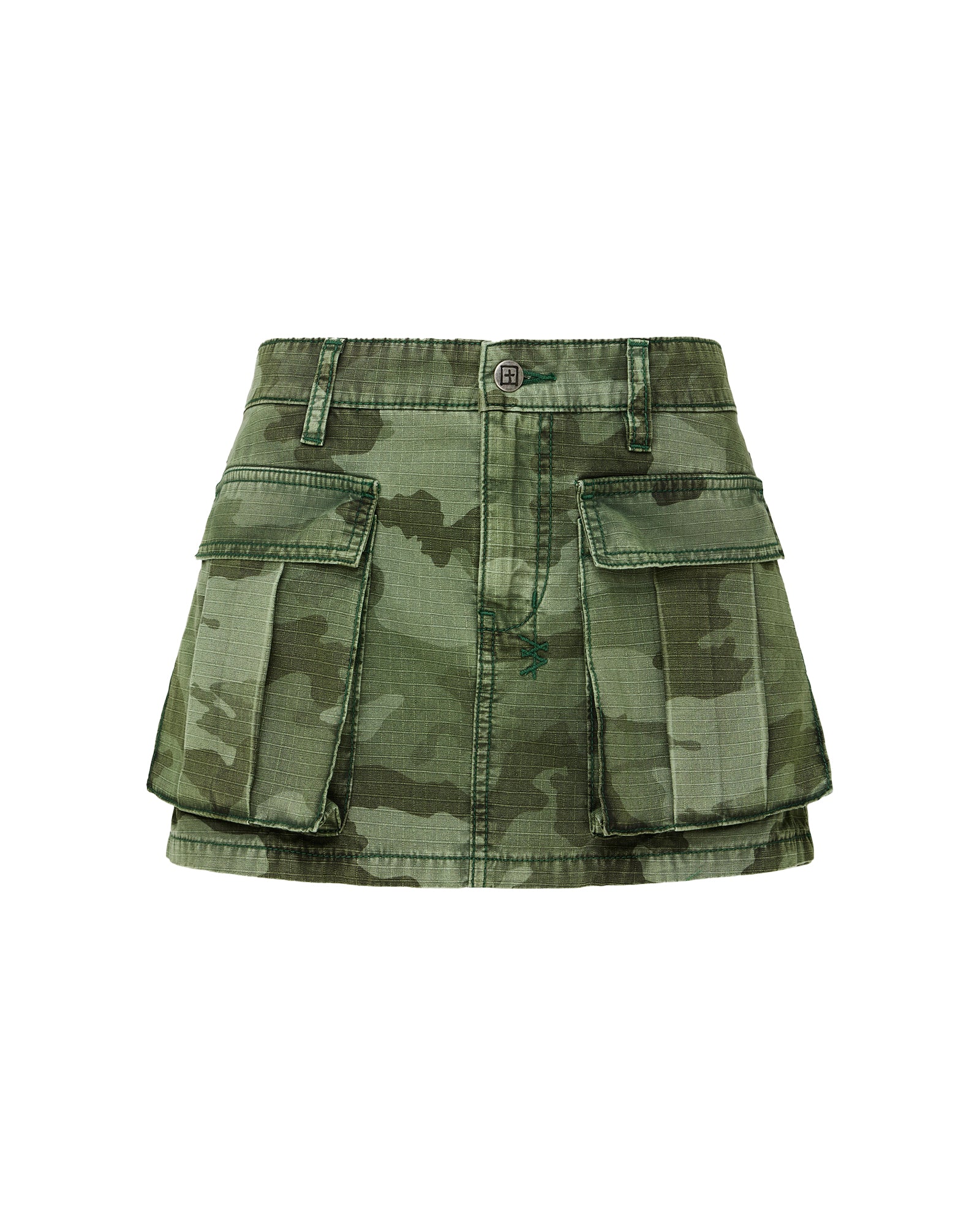 WOMENS MICRO MINI CARGO SKIRT HASH CAMO SKIRTS