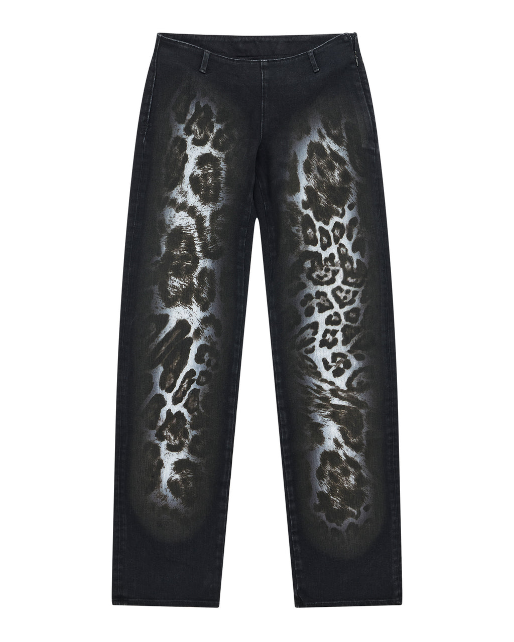 WOMENS MOWALOLA JEAN BLACK CHEETAH DENIM JEANS