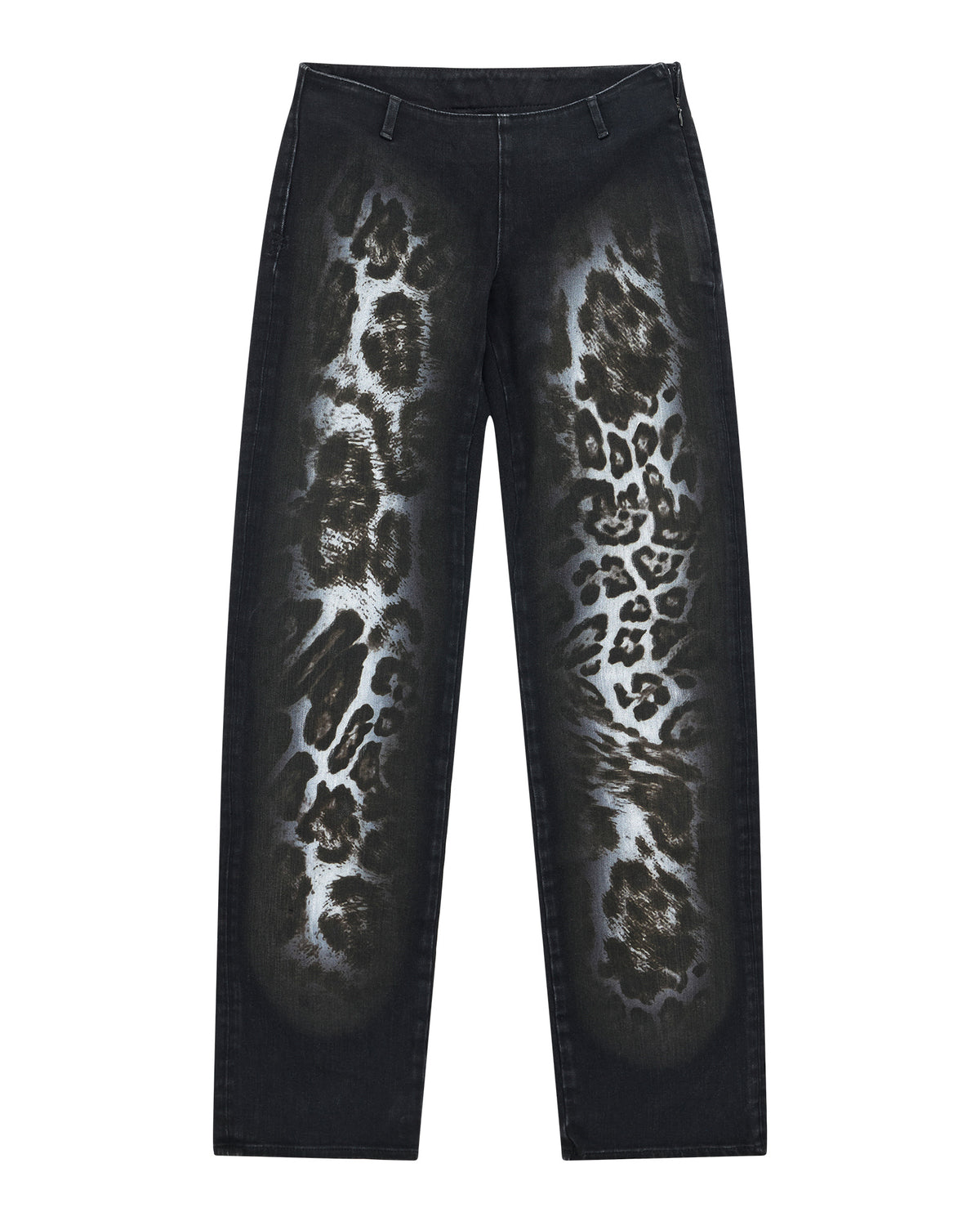 WOMENS MOWALOLA JEAN BLACK CHEETAH DENIM JEANS