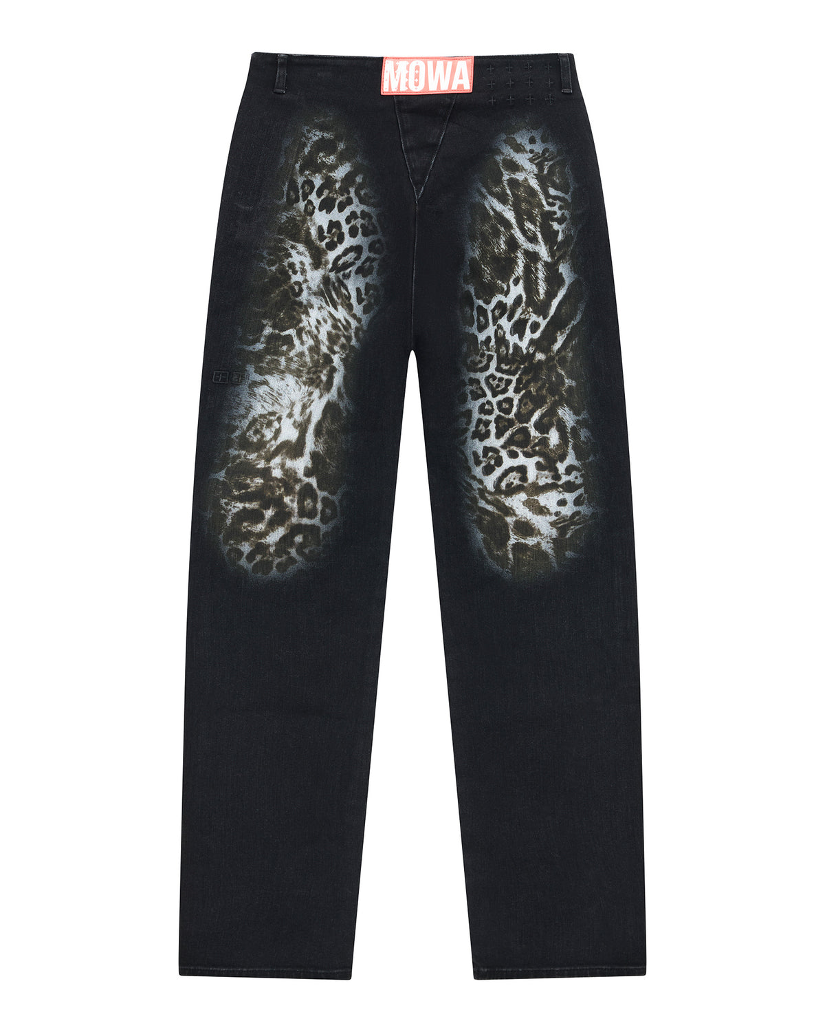 WOMENS MOWALOLA JEAN BLACK CHEETAH DENIM JEANS