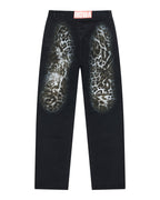 WOMENS MOWALOLA JEAN BLACK CHEETAH DENIM JEANS