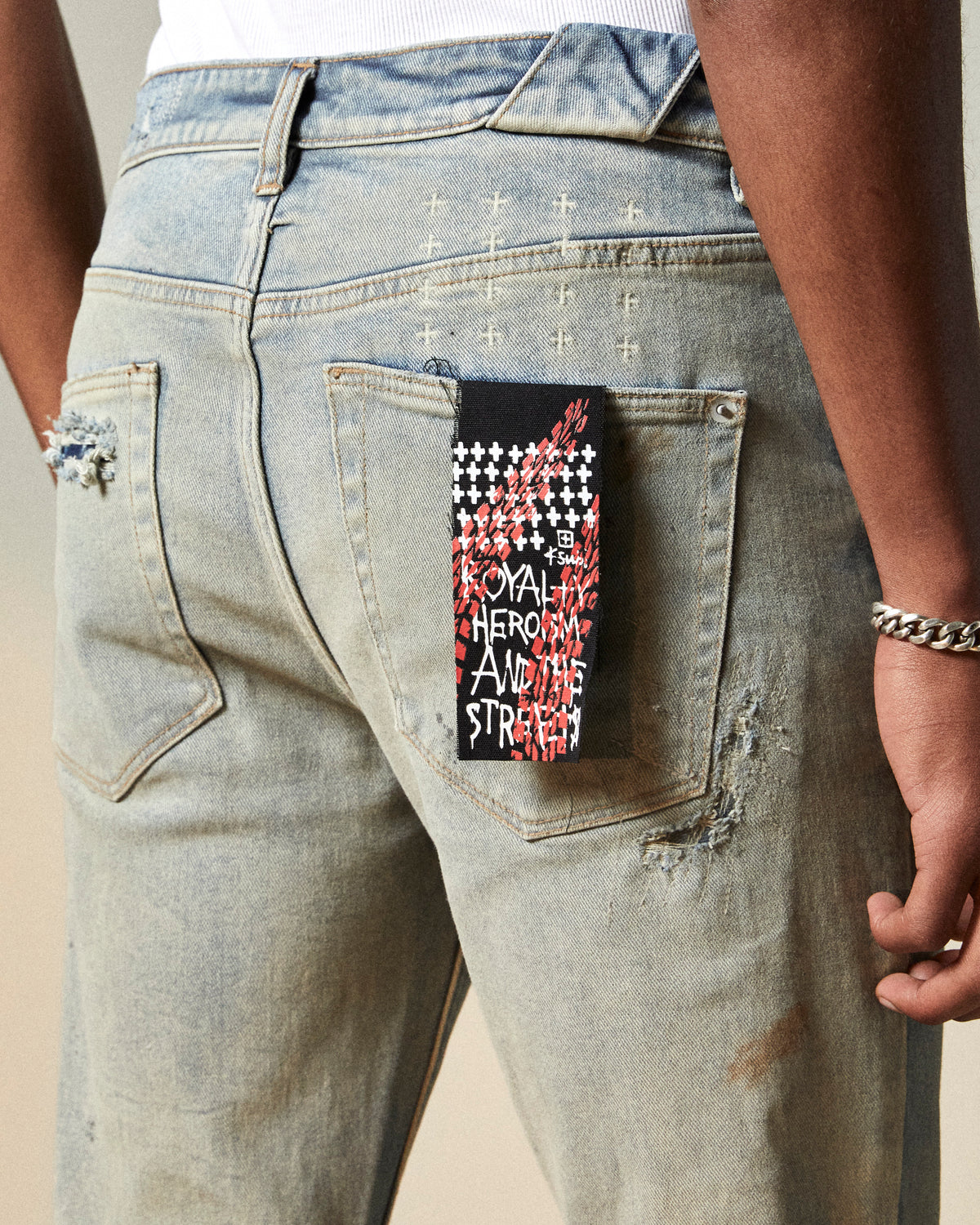Mens Chitch Asap Tyy Oil Slicker Slim Denim Jeans - Denim